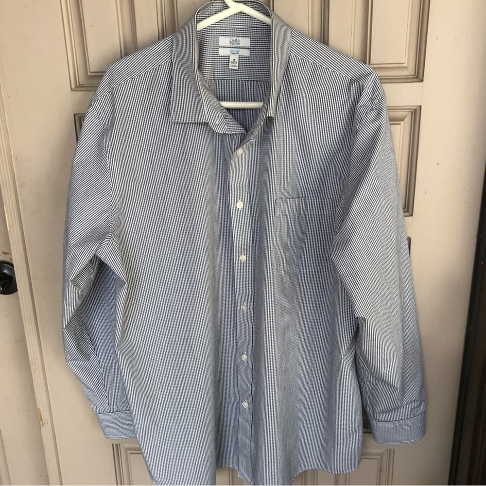 Croft and barrow men’s dress shirt Sz18; collar cuffs, very nice